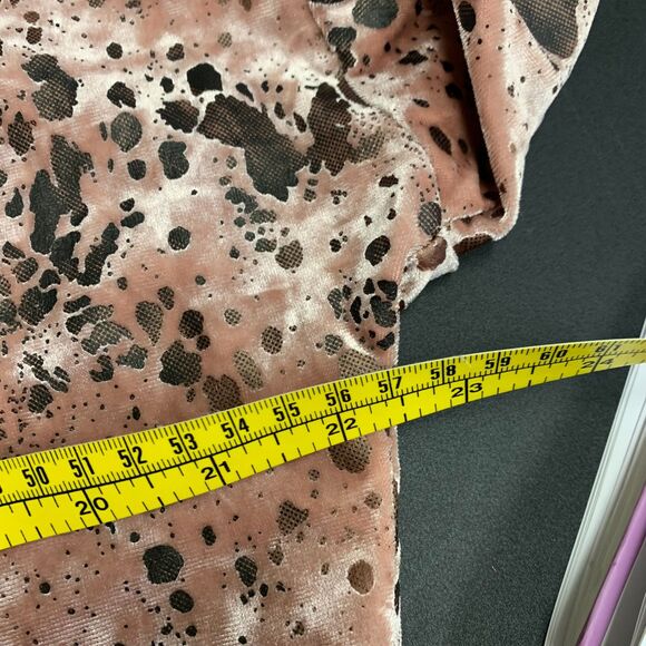 Cousin Earl Womens Shift Dress Deep Vneck Velvet Burnout Midi Short Antique Pink - Picture 6 of 10